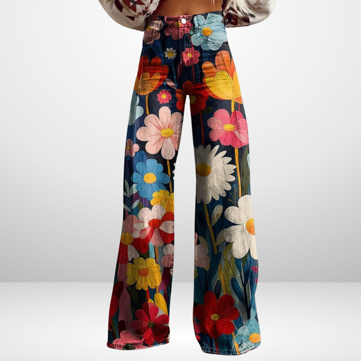 BRENNA™ | Pantalon Vintage à l’Élégance Florale Intemporelle