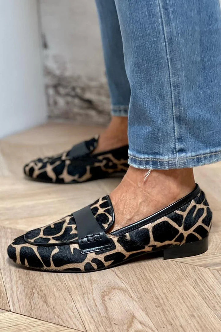 Joosje | Mocassins cosy chic imprimé vache
