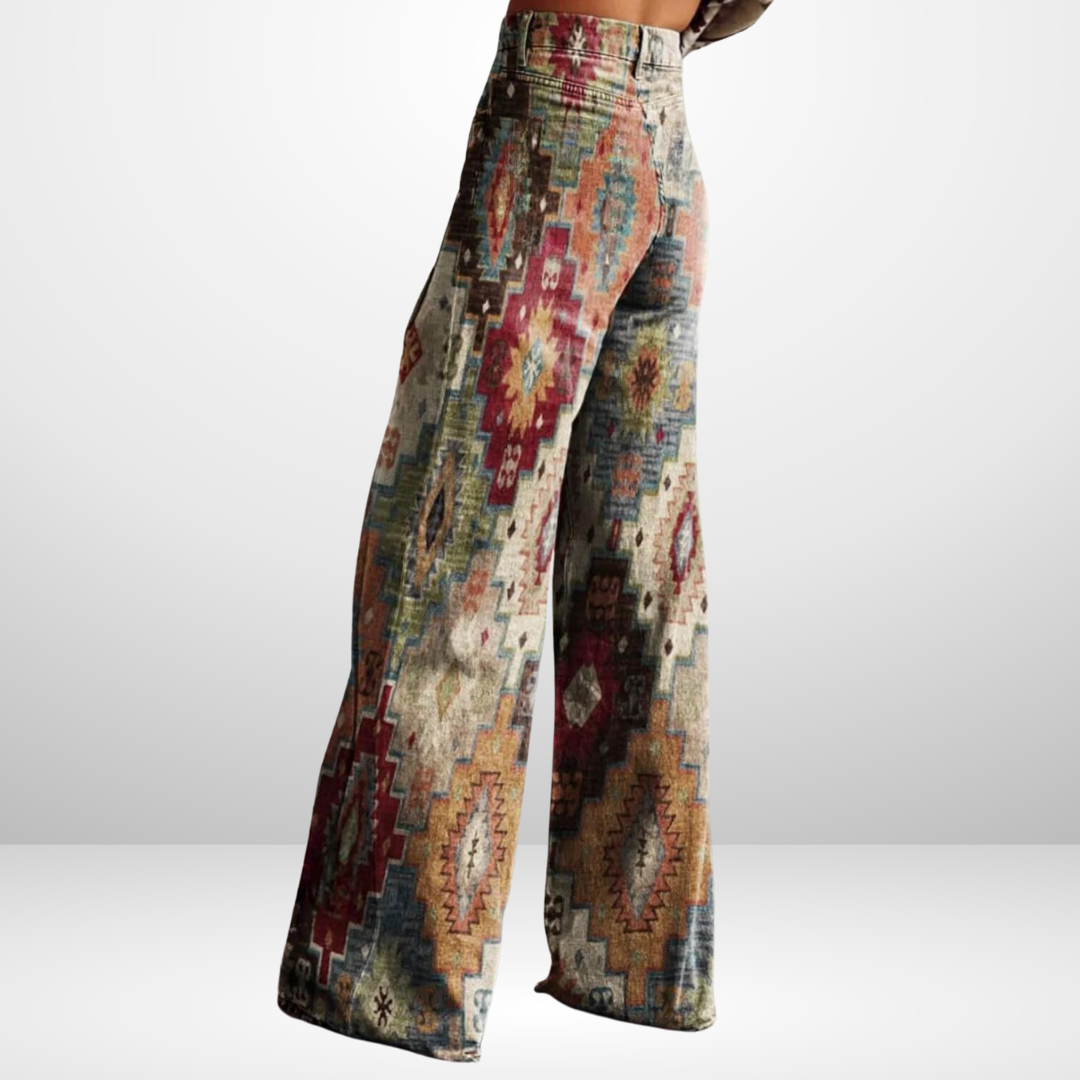 ALMA™ | Pantalon Vintage au Style Géométrique Élégant