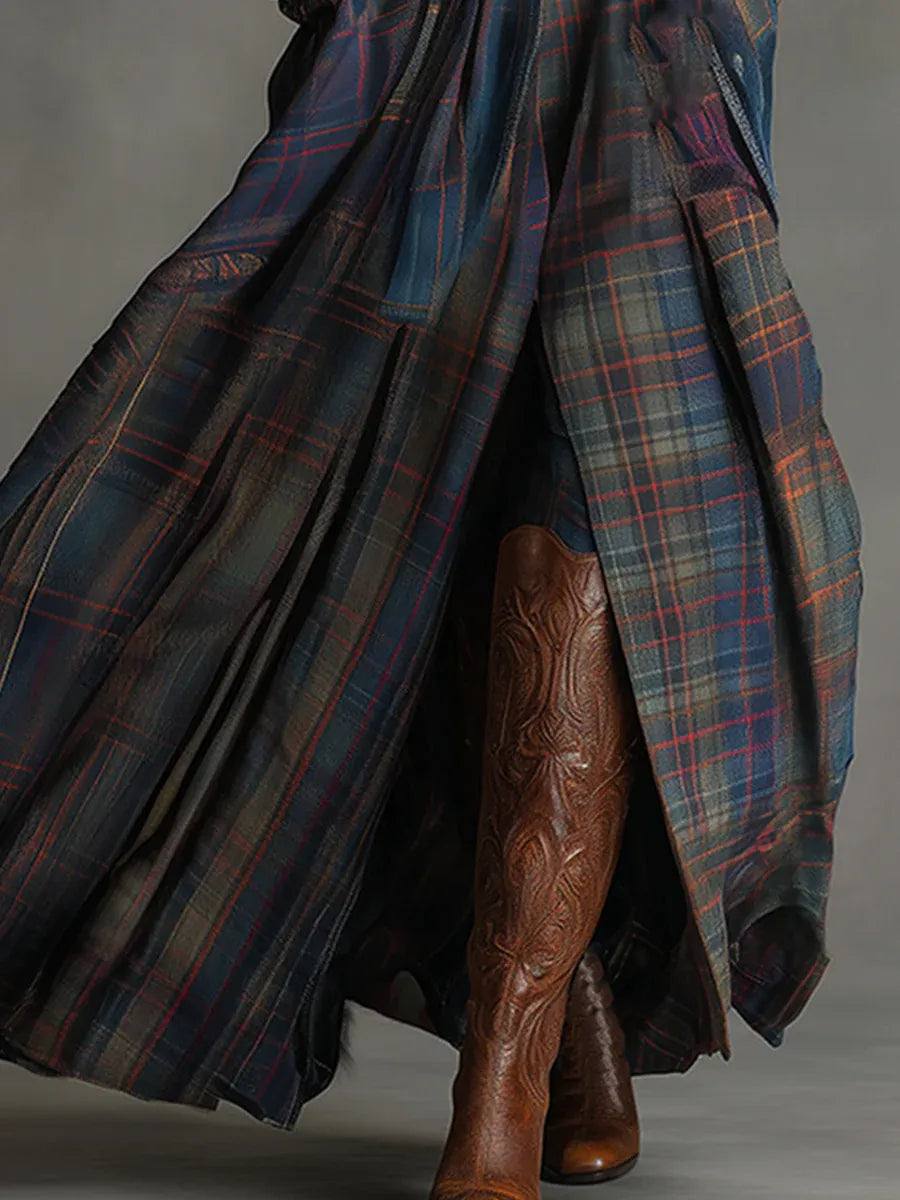 Edurne ║ Robe longue en daim bleu