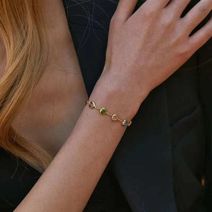 Colora™ | Bracelet cœurs multicolores en acier inoxydable