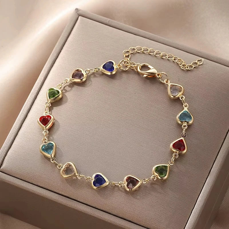 Colora™ | Bracelet cœurs multicolores en acier inoxydable