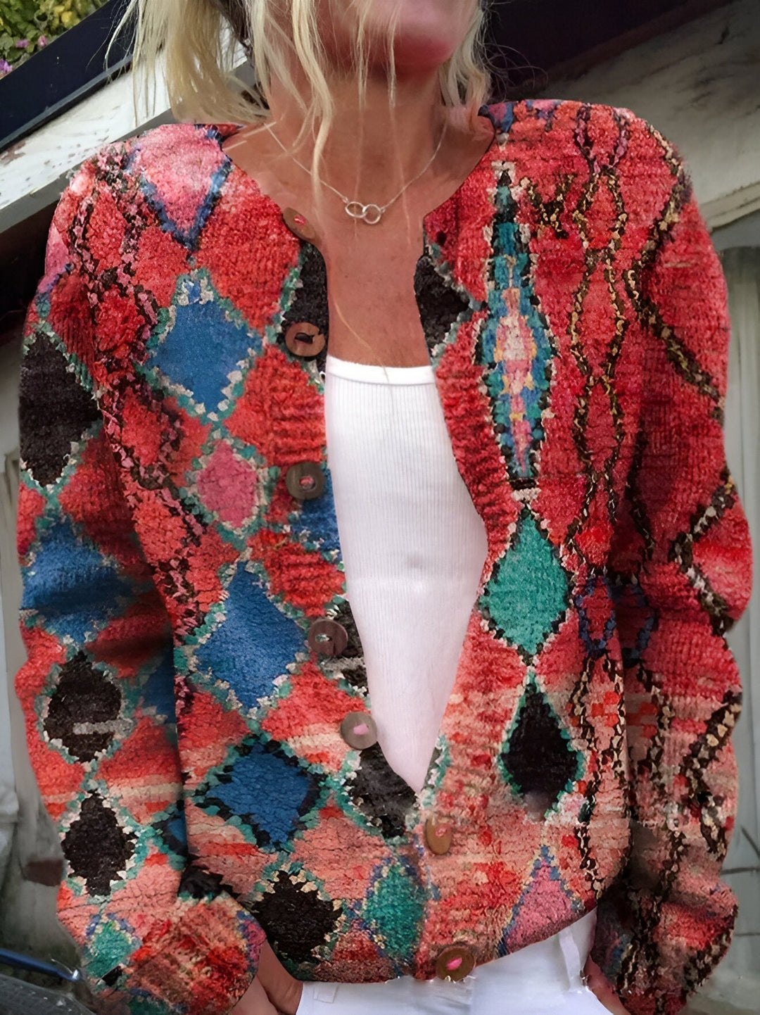 Barbara | Cardigan en Maille Florale de Luxe