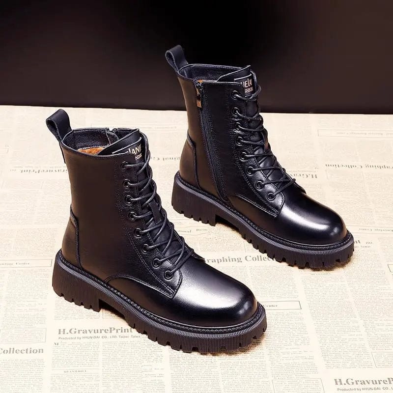 Julia™ | Bottes Élégantes en Cuir Noir