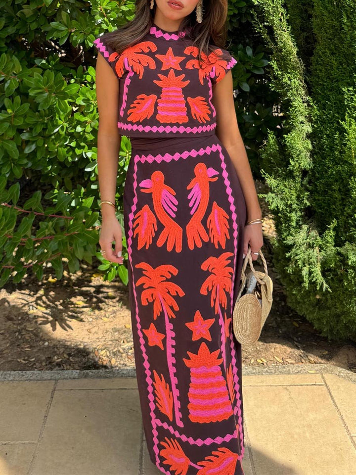 Katia - Ensemble imprimé Top et Jupe