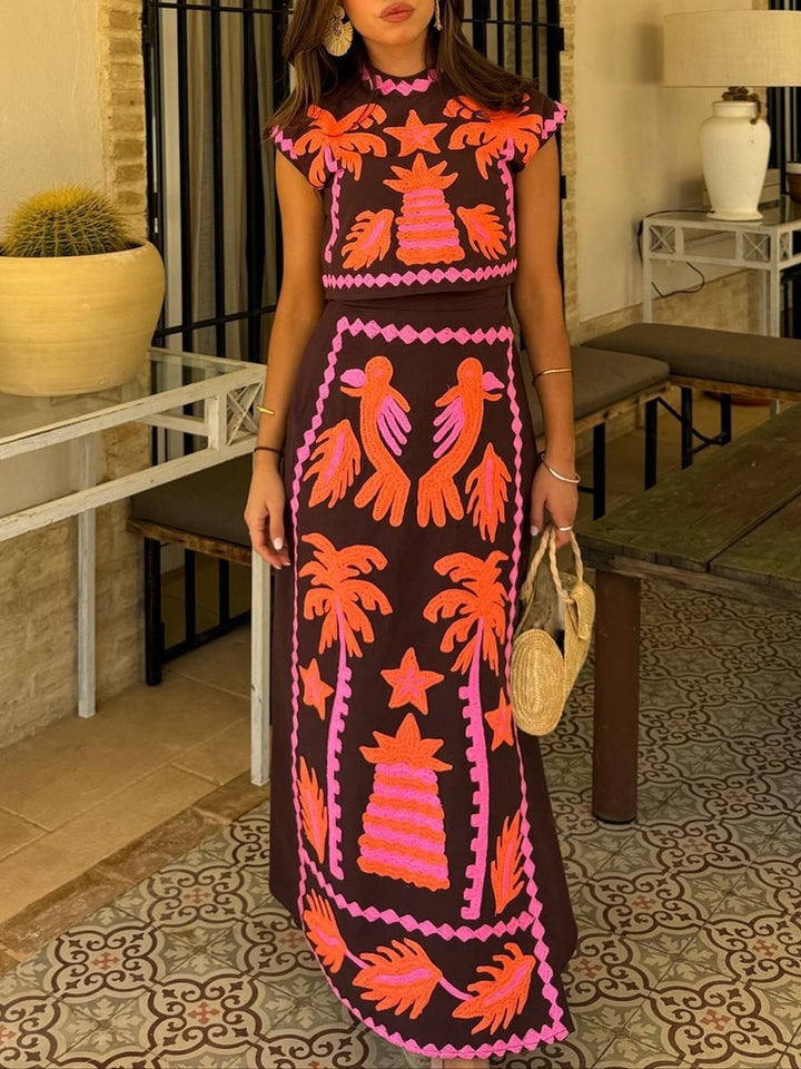 Katia - Ensemble imprimé Top et Jupe